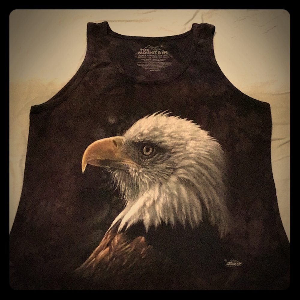 Brown Tie Dye Eagle Tank Top